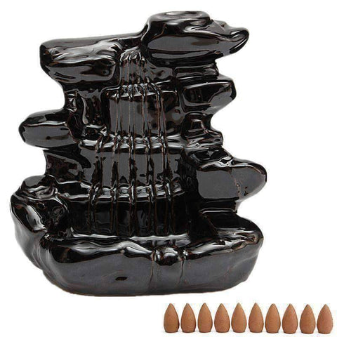 Image of Black Waterfall Incense Burner