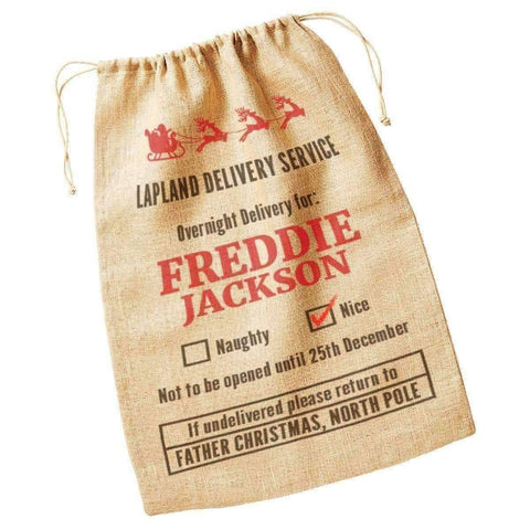 Image of Personalized Christmas Jute Sacks