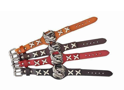 Image of Leather Live To Ride, Ride To Live Bracelet