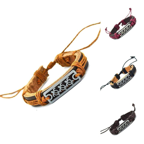 Image of Sea Turtle Charm Genuine Leather Bracelet Cuff