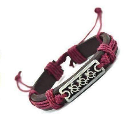 Image of Sea Turtle Charm Genuine Leather Bracelet Cuff